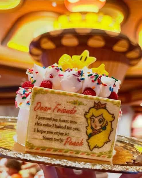 Toadstool Cafe Peach Cake | 2026 奧蘭多環球影城親子攻略 — 帶小孩怎麼玩最聰明 Toadstool Cafe Peach Cake