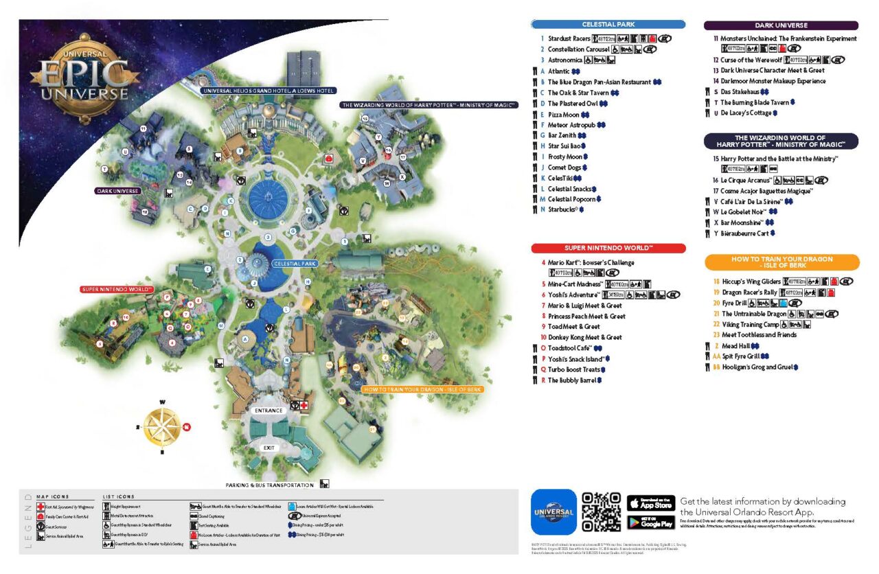 Universal Epic Universe Park Map English