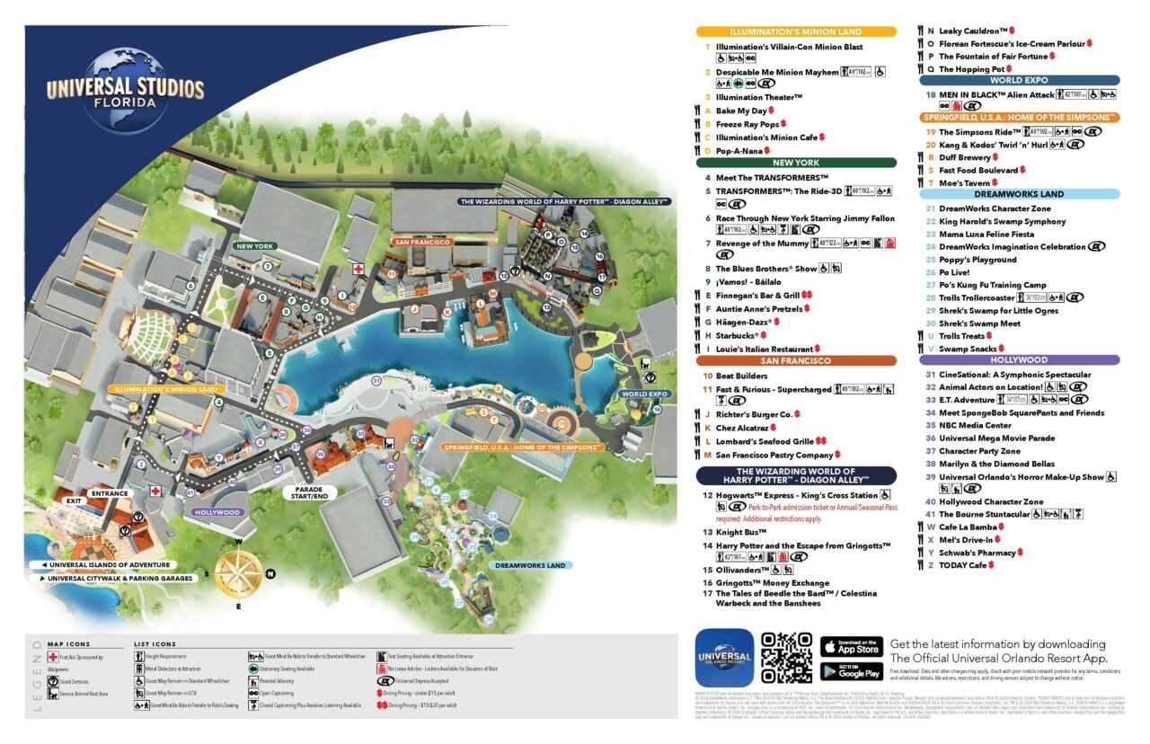 Universal Studios Florida Park Map En | 2026 奧蘭多環球影城 Park-To-Park 行程攻略 Universal Studios Florida Park Map En