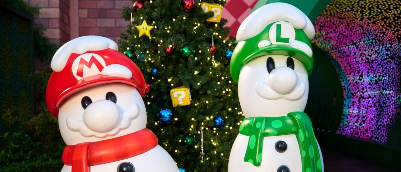 Ush Christmas 2026 Mario Luigi Snowmen | 2026 好萊塢環球影城聖誕節&跨年派對攻略|Grinchmas 聖誕樹點燈+霍格華茲城堡聖誕光雕秀 超級任天堂世界聖誕樹前的瑪利歐和路易吉雪人