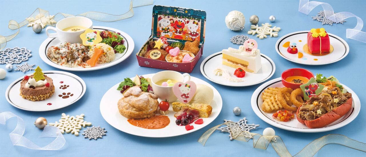 影城巨星餐廳以史努比、Hello Kitty、艾蒙為主題的節日餐點和蛋糕