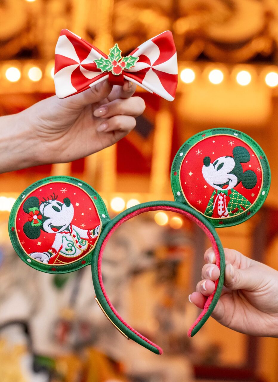 Wdw Christmas 2026 Ear Headband | 2026 奧蘭多迪士尼聖誕節攻略|米奇歡樂聖誕派對+冰雪奇緣城堡秀 附紅白蝴蝶結的米奇聖誕髮箍